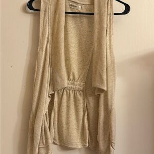 H&M Cream Open-Front Sweater Vest
